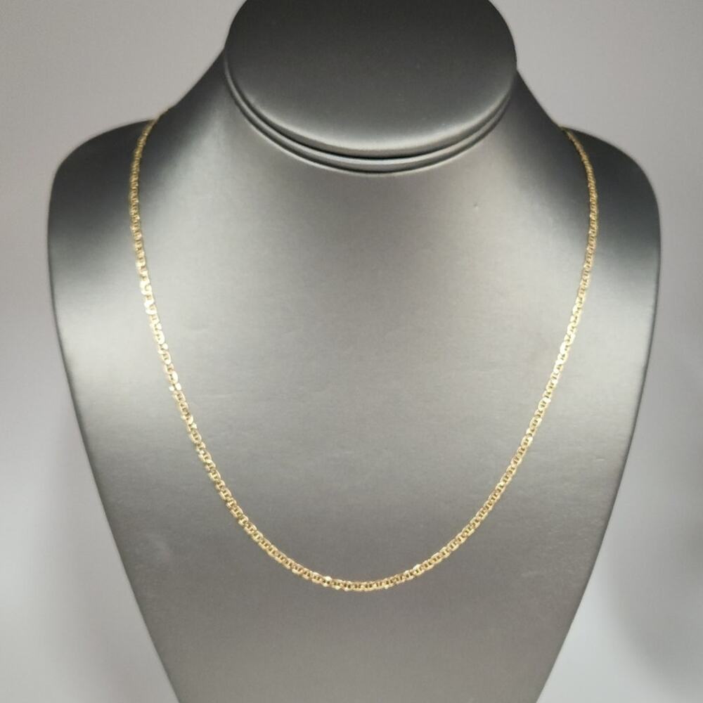 10K Yellow Gold Mariner Link Chain Necklace 20"